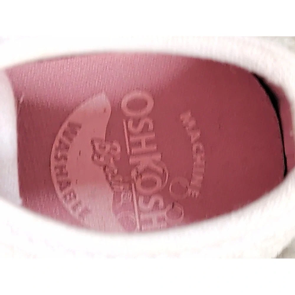 OshKosh Bgosh Baby Girls White Floral Embroidered Bow Slip On Shoes Size 7M